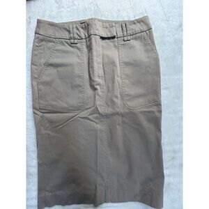 Peserico Womens Beige Knee-Length Straight Pencil Skirt Size 40 Stretch Italy
